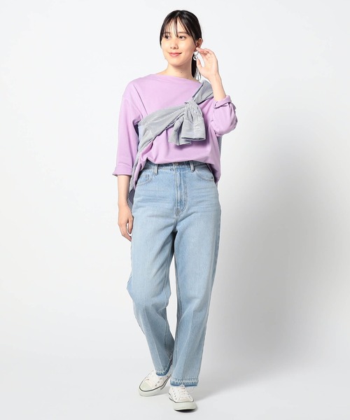 Grand PARK（グランドパーク）の「【日本製】デラヴェ長袖Tシャツ　ムジシーズンカラー（Tシャツ/カットソー・レディース・グレー/ラベンダー/ベージュ・MEDIUM/SMALL）」の6枚目の写真