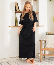 ANAPmimpi ワンピース anap mimpi ワンピース リネンライク ハイビスカス柄
