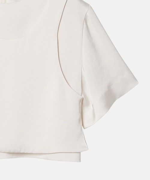 LE CIEL BLEU(ルシェルブルー)の「サテンレイヤードトップ / Satin Layered Top(シャツ/ブラウス・レディース・ホワイト/ブラック・38/36)」の10枚目の写真