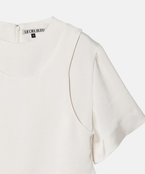 LE CIEL BLEU(ルシェルブルー)の「サテンレイヤードトップ / Satin Layered Top(シャツ/ブラウス・レディース・ホワイト/ブラック・38/36)」の9枚目の写真