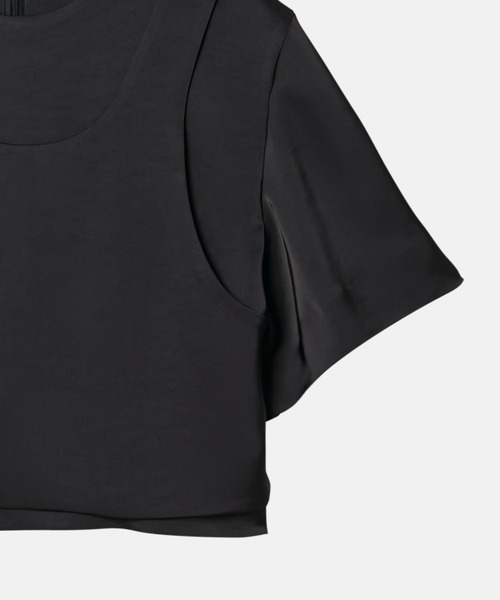 LE CIEL BLEU(ルシェルブルー)の「サテンレイヤードトップ / Satin Layered Top(シャツ/ブラウス・レディース・ホワイト/ブラック・38/36)」の12枚目の写真