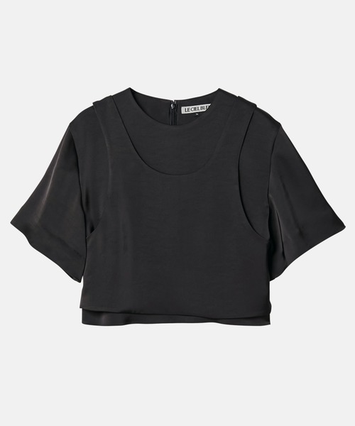 LE CIEL BLEU（ルシェルブルー）の「サテンレイヤードトップ / Satin Layered Top（シャツ/ブラウス・レディース・ホワイト/ブラック・38/36）」の14枚目の写真