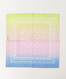 COCO WALK（ココウォーク）の「ガーゼ大判ハンカチ グラデーションフラワー（パープル・オレンジ）（ハンカチ/ハンドタオル）」