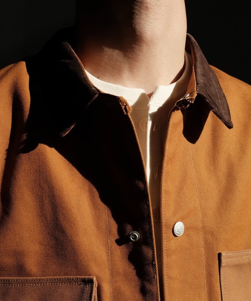 Carhartt（カーハート）の「2A.M. 先行販売　THRIFTY LOOK スリフティルック / CARHARTT DUCK COVERALL リメイク（カバーオール・メンズ・ブラック/ブラウン/ナチュラル/インディゴブルー・LARGE/MEDIUM）」の13枚目の写真