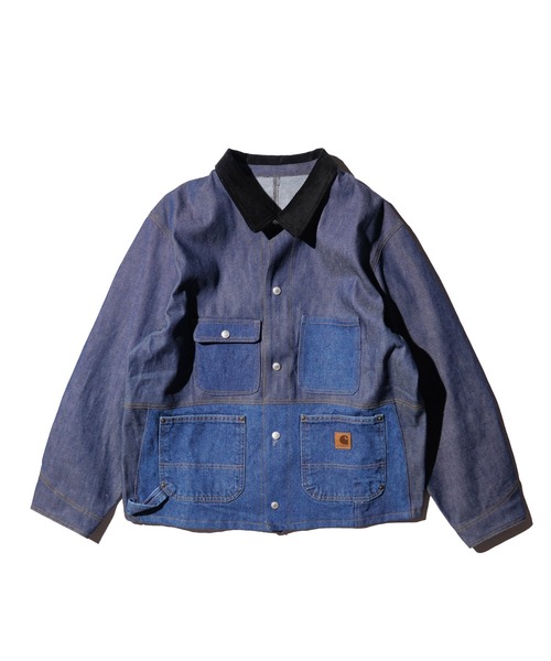 【レア】カーハート ダック カバーオール ジャケット パーカー青Carhartt レア】カーハート ダック カバーオール ジャケット パーカー青Carhartt