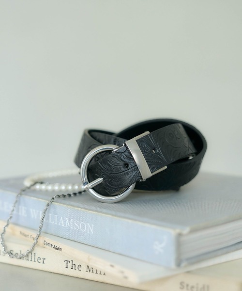 HARE(ハレ)の「フラワーガラリバーシブルベルト(HARE)(ベルト・レディース・ブラック×ブルー/ブラック/ブラウン・FREE)」の6枚目の写真