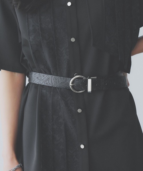 HARE(ハレ)の「フラワーガラリバーシブルベルト(HARE)(ベルト・レディース・ブラック×ブルー/ブラック/ブラウン・FREE)」の9枚目の写真