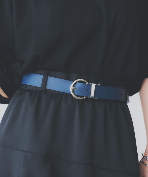 HARE(ハレ)の「フラワーガラリバーシブルベルト(HARE)(ベルト・レディース・ブラック×ブルー/ブラック/ブラウン・FREE)」の17枚目の写真