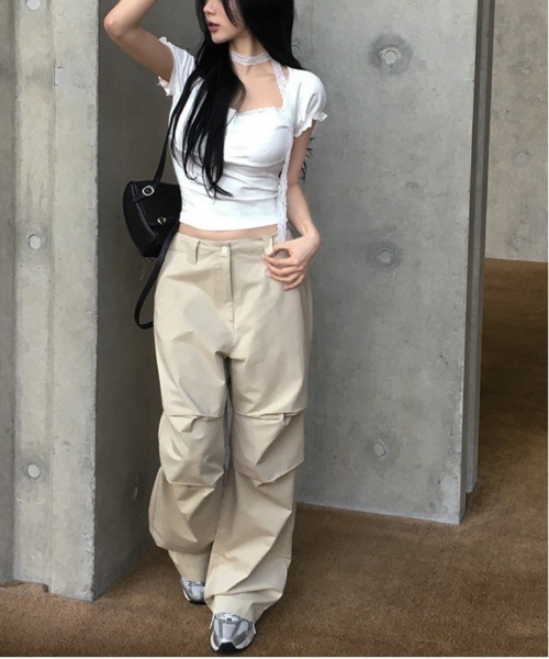 gossip!ロサンゼルス(ゴシップロサンゼルス)の「Y2K レースタイセット ロマンティックトップス(Tシャツ/カットソー・レディース・グレー/ホワイト・FREE)」の7枚目の写真