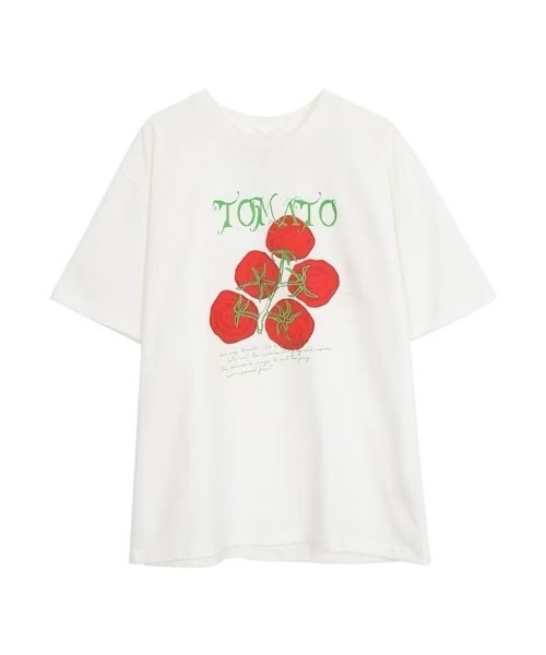 DIAVEL(ディアベル)の「TOMATO&スターフルーツ 選べるプリントTシャツ(Tシャツ/カットソー・レディース・グリーン/レッド・M)」の11枚目の写真