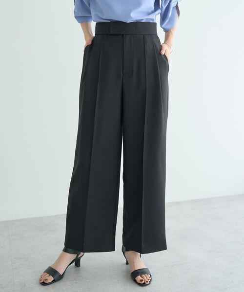 YECCA VECCA（イェッカヴェッカ）の「リネンライクシャイニーツイルパンツ（その他パンツ・レディース・ブラック/ライトベージュ/グレイッシュベージュ・S/M）」の2枚目の写真