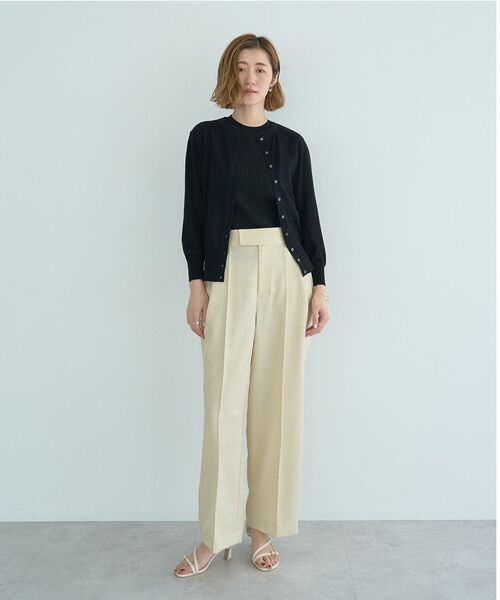 YECCA VECCA（イェッカヴェッカ）の「リネンライクシャイニーツイルパンツ（その他パンツ・レディース・ブラック/ライトベージュ/グレイッシュベージュ・S/M）」の5枚目の写真