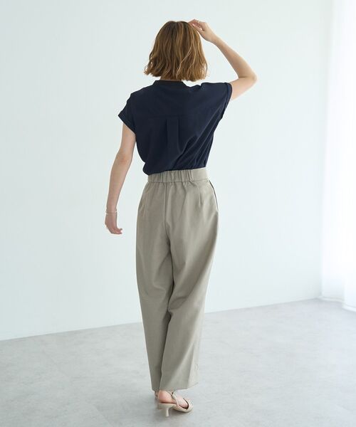 YECCA VECCA（イェッカヴェッカ）の「リネンライクシャイニーツイルパンツ（その他パンツ・レディース・ブラック/ライトベージュ/グレイッシュベージュ・S/M）」の12枚目の写真