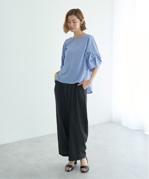 YECCA VECCA（イェッカヴェッカ）の「リネンライクシャイニーツイルパンツ（その他パンツ・レディース・ブラック/ライトベージュ/グレイッシュベージュ・S/M）」の16枚目の写真