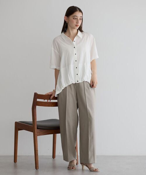 YECCA VECCA（イェッカヴェッカ）の「リネンライクシャイニーツイルパンツ（その他パンツ・レディース・ブラック/ライトベージュ/グレイッシュベージュ・S/M）」の22枚目の写真