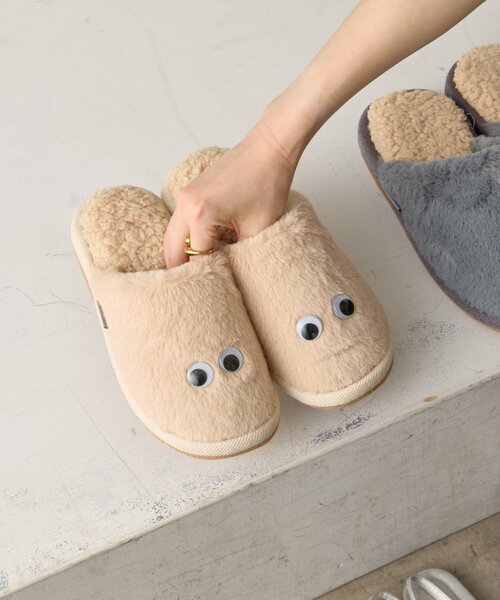 BIRTHDAY BAR（バースデイバー）の「おめめ　ルームシューズ　M・Lサイズ（ルームシューズ/スリッパ・レディース・アイボリー/グレー・0）」の21枚目の写真