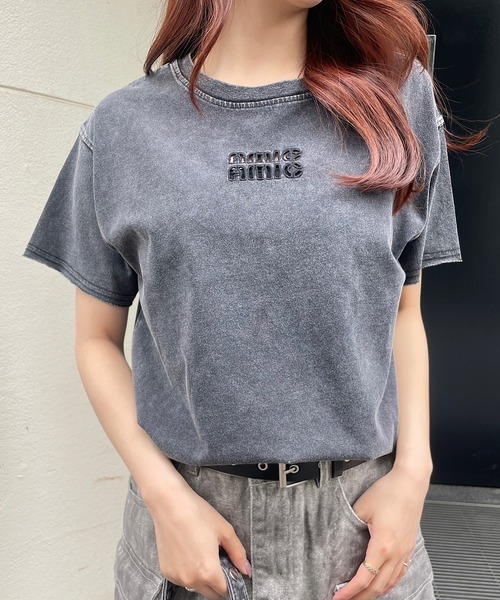 ROGER AND RAW(ロジャーアンドロウ)の「ヴィンテージ加工 ピグメント 刺繍Tシャツ(Tシャツ/カットソー・レディース・スミクロ/グレー/ホワイト/ブルー・FREE)」の22枚目の写真