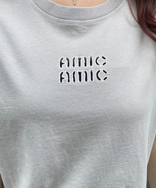 ROGER AND RAW(ロジャーアンドロウ)の「ヴィンテージ加工 ピグメント 刺繍Tシャツ(Tシャツ/カットソー・レディース・スミクロ/グレー/ホワイト/ブルー・FREE)」の14枚目の写真