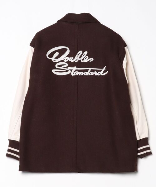 DOUBLE STANDARD CLOTHING（ダブルスタンダードクロージング）の「ウールメルトン ロゴスタジャン（ブルゾン・レディース・ブルー/ブラウン・38/36）」の19枚目の写真