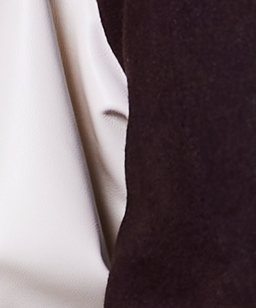 DOUBLE STANDARD CLOTHING（ダブルスタンダードクロージング）の「ウールメルトン ロゴスタジャン（ブルゾン・レディース・ブルー/ブラウン・38/36）」の5枚目の写真