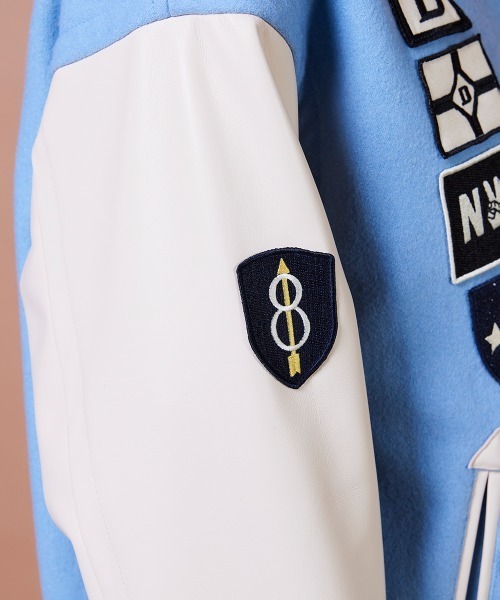 DOUBLE STANDARD CLOTHING（ダブルスタンダードクロージング）の「ウールメルトン ロゴスタジャン（ブルゾン・レディース・ブルー/ブラウン・38/36）」の17枚目の写真