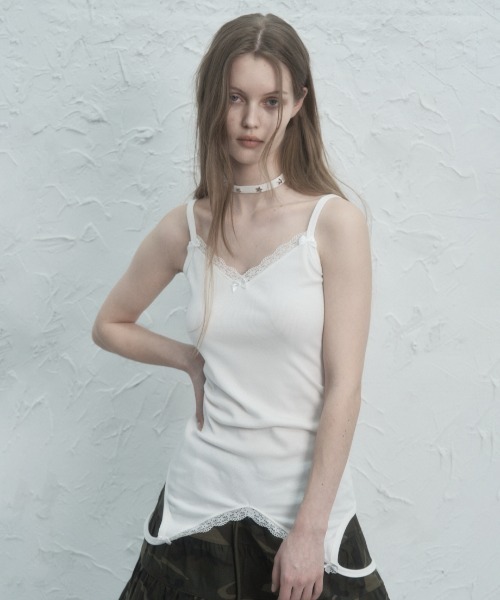 SETUPEXE（セットアップイーエックスイー）の「LACE UP DOWN SLEEVELESS（キャミソール・レディース・ブラック/ホワイト・フリー）」の14枚目の写真