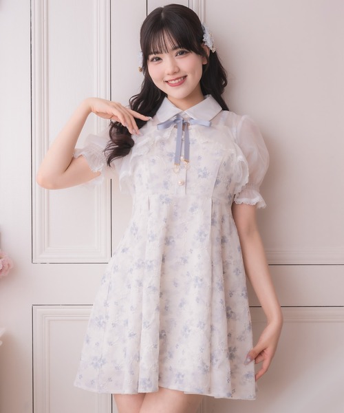 極美品　近年モデル　定価2万　ローラシュレイ　シアーフラワーワンピース　花柄 未使用級♡近年モデル】定価2万 ローラアシュレイ シアー