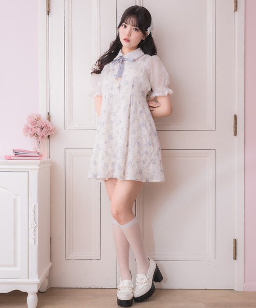 ポニョ風ワンピース シアーボレロ風フラワーワンピース（ワンピース）｜ROJITA