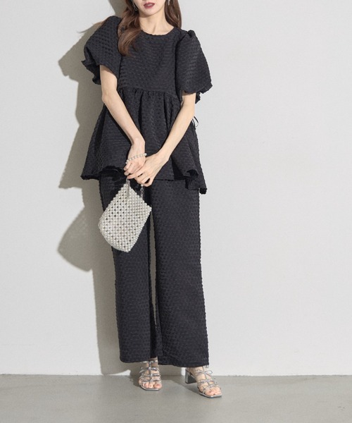 tocco closet（トッコ　クローゼット）の「【ZOZO限定】ドットリラックスパンツ　※セットアップ可能（その他パンツ・レディース・ブラック/オフホワイト/ブラック×ホワイト・M）」の20枚目の写真