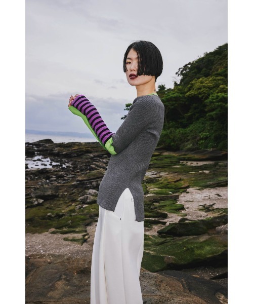 POINT BORDER BLOCKING KT（ニット/セーター）｜OMMO（オーエム