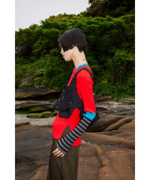 POINT BORDER BLOCKING KT（ニット/セーター）｜OMMO（オーエム