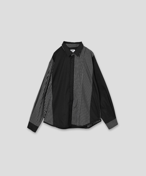 Kelen(ケレン)の「「KELEN MENS / ケレン メンズ」STRIPE BORDER CRAZY SHIRT(シャツ/ブラウス・メンズ・ブラック/ベージュ・40/38/42)」の1枚目の写真