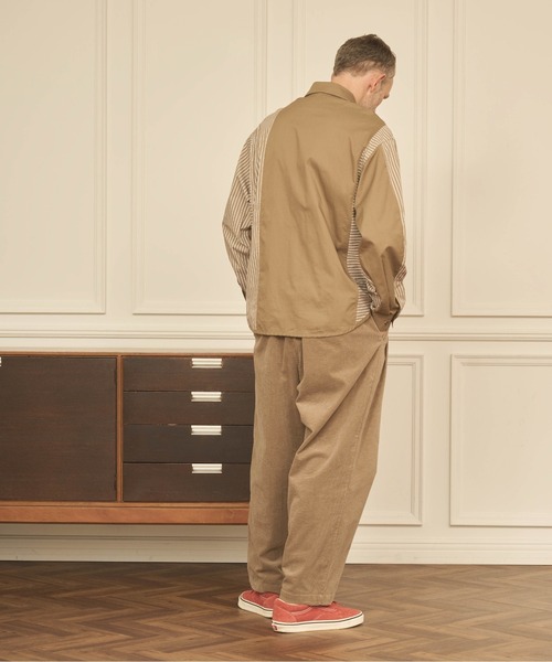 Kelen(ケレン)の「「KELEN MENS / ケレン メンズ」STRIPE BORDER CRAZY SHIRT(シャツ/ブラウス・メンズ・ブラック/ベージュ・40/38/42)」の5枚目の写真