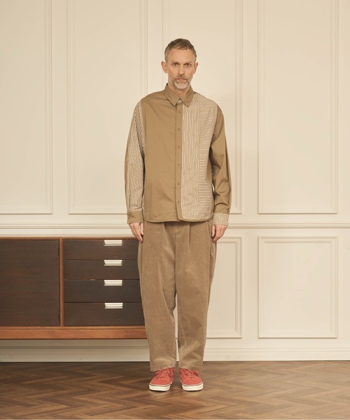 Kelen(ケレン)の「「KELEN MENS / ケレン メンズ」STRIPE BORDER CRAZY SHIRT(シャツ/ブラウス・メンズ・ブラック/ベージュ・40/38/42)」の11枚目の写真