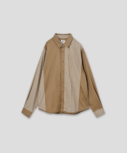 Kelen(ケレン)の「「KELEN MENS / ケレン メンズ」STRIPE BORDER CRAZY SHIRT(シャツ/ブラウス・メンズ・ブラック/ベージュ・40/38/42)」の14枚目の写真