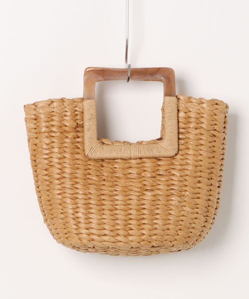 VENCEEXCHANGE（ヴァンスエクスチェンジ）の「雑材トートバッグ（かごバッグ・レディース・チャコール/キャメル/オフホワイト・FREE）」の3枚目の写真