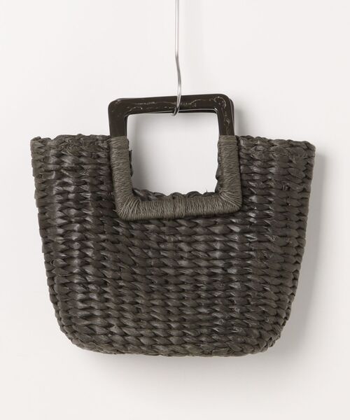 VENCEEXCHANGE（ヴァンスエクスチェンジ）の「雑材トートバッグ（かごバッグ・レディース・チャコール/キャメル/オフホワイト・FREE）」の4枚目の写真