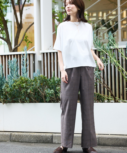 abahouse mavie（アバハウスマヴィ）の「【大人の推しT！】シルケット天竺ワイドTシャツ/半袖（Tシャツ/カットソー・レディース・ブラック/サックスブルー/ホワイト/ダークブラウン・フリー）」の5枚目の写真