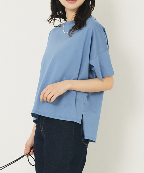 abahouse mavie（アバハウスマヴィ）の「【大人の推しT！】シルケット天竺ワイドTシャツ/半袖（Tシャツ/カットソー・レディース・ブラック/サックスブルー/ホワイト/ダークブラウン・フリー）」の13枚目の写真