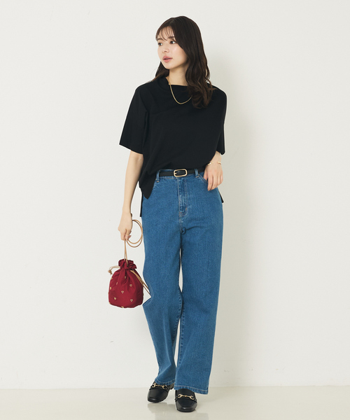 abahouse mavie（アバハウスマヴィ）の「【大人の推しT！】シルケット天竺ワイドTシャツ/半袖（Tシャツ/カットソー・レディース・ブラック/サックスブルー/ホワイト/ダークブラウン・フリー）」の22枚目の写真