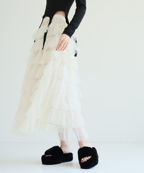 VIVIAN（ヴィヴィアン）の「ふわふわファー厚底スリッパサンダル（サンダル・レディース・ピンク/ベージュ/ブラック・LL/L/M/S）」の8枚目の写真