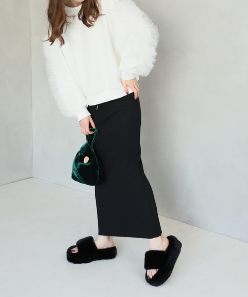 VIVIAN（ヴィヴィアン）の「ふわふわファー厚底スリッパサンダル（サンダル・レディース・ピンク/ベージュ/ブラック・LL/L/M/S）」の17枚目の写真