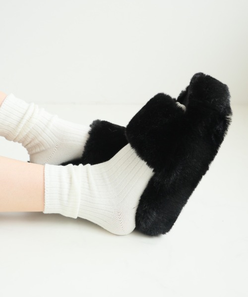 VIVIAN（ヴィヴィアン）の「ふわふわファー厚底スリッパサンダル（サンダル・レディース・ピンク/ベージュ/ブラック・LL/L/M/S）」の21枚目の写真