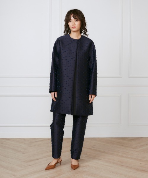 INED（イネド）の「ジャガードパンツ《la veille by SUPERIOR CLOSET》（その他パンツ・レディース・ネイビー/アイボリー・11号/9号）」の3枚目の写真