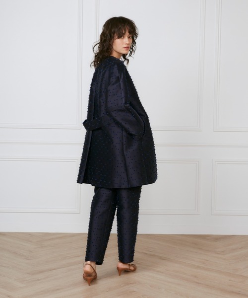 INED（イネド）の「ジャガードパンツ《la veille by SUPERIOR CLOSET》（その他パンツ・レディース・ネイビー/アイボリー・11号/9号）」の4枚目の写真