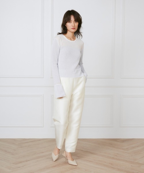 INED（イネド）の「ジャガードパンツ《la veille by SUPERIOR CLOSET》（その他パンツ・レディース・ネイビー/アイボリー・11号/9号）」の7枚目の写真