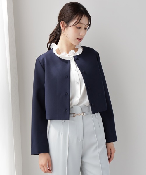 セール】喪服にも使えるノーカラージャケット（カーディガン/ボレロ