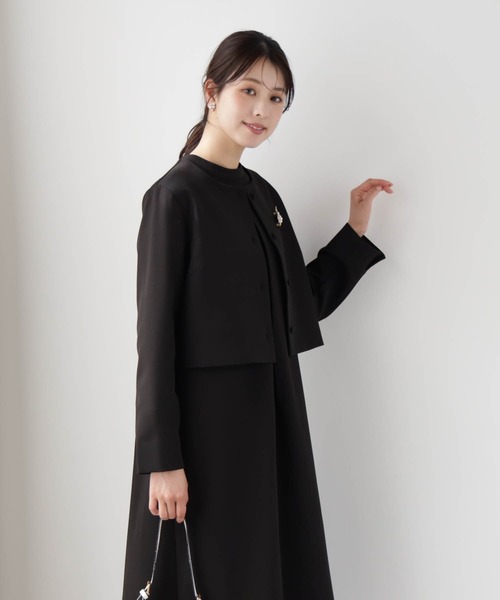DRESS PLUS(ドレスプラス)の「喪服にも使えるノーカラージャケット(カーディガン/ボレロ・レディース・ネイビー/ブラック・L/M/XL)」の10枚目の写真
