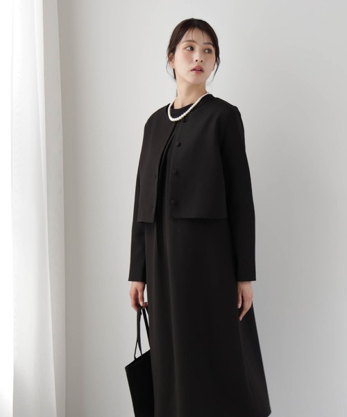 DRESS PLUS(ドレスプラス)の「喪服にも使えるノーカラージャケット(カーディガン/ボレロ・レディース・ネイビー/ブラック・L/M/XL)」の11枚目の写真