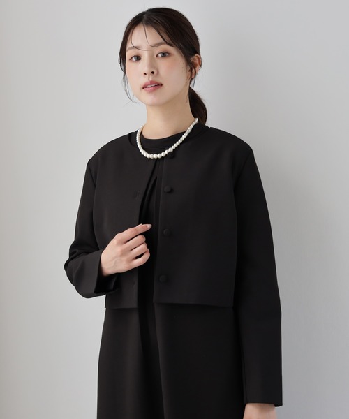 DRESS PLUS(ドレスプラス)の「喪服にも使えるノーカラージャケット(カーディガン/ボレロ・レディース・ネイビー/ブラック・L/M/XL)」の15枚目の写真